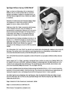 A preview of a PDF biography for Harvey, Edgar William